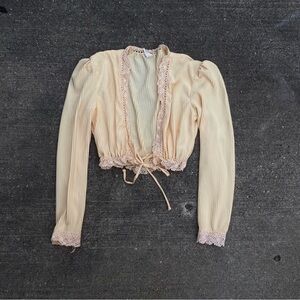 Vintage 70s Cardigan, Short Cardigan, Victorian Style